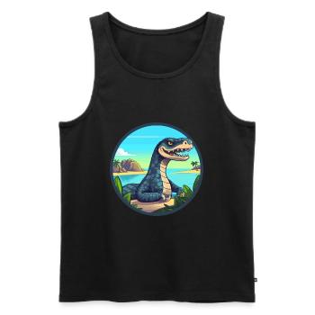 Anaconda Watercolor Cartoon Kawaii Clipart Animal - Men's Premium Organic Tank Top - black - Front - AI Model Male 178 light (178cm)