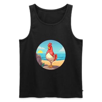 Huhn Aquarell Karikatur Kawaii Clipart Tier - Männer Premium Bio Tank Top - Schwarz - Vorne - Michal (187cm)