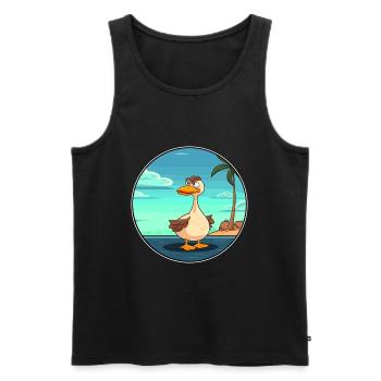 Ente Aquarell Cartoon Kawaii Clipart Tier - Männer Premium Bio Tank Top - Schwarz - Vorne - AI Model Male 178 light (178cm)
