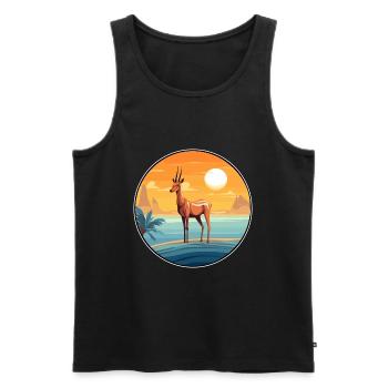 Impala Aquarell Karikatur Kawaii Clipart Tier - Männer Premium Bio Tank Top - Schwarz - Vorne - Michal (187cm)