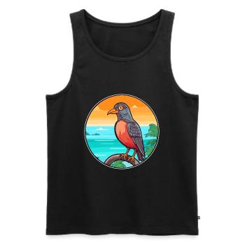 Cuckoo Watercolor Cartoon Kawaii Clipart Animal - Men's Premium Organic Tank Top - black - Front - Michal (187cm)