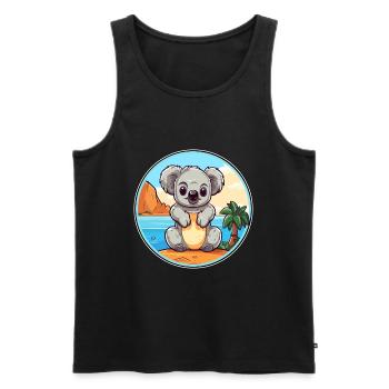 Koala Aquarell Cartoon Kawaii Clipart Tier - Männer Premium Bio Tank Top - Schwarz - Vorne - Michal (187cm)