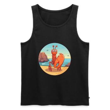 Homard aquarelle dessin animé Kawaii Clipart Animal - Débardeur bio Premium Homme - noir - Devant - Michal (187cm)