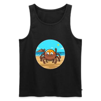 araignée aquarelle dessin animé Kawaii Clipart Animal - Débardeur bio Premium Homme - noir - Devant - AI Model Male 178 light (178cm)