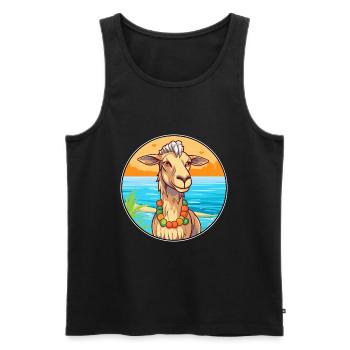 Ziege Aquarell Cartoon Kawaii Clipart Tier - Männer Premium Bio Tank Top - Schwarz - Vorne - Michal (187cm)