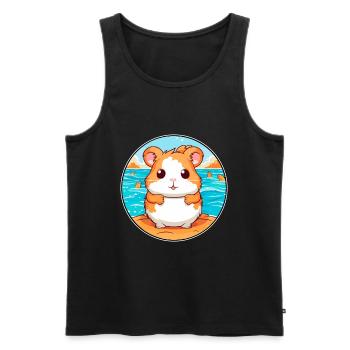 Hamster Aquarell Cartoon Kawaii Clipart Tier - Männer Premium Bio Tank Top - Schwarz - Vorne - Michal (187cm)