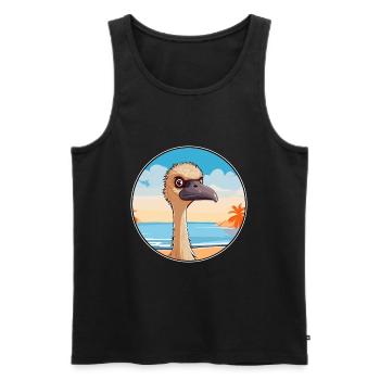 Straußen, Aquarell, Cartoon, Kawaii, Clipart, Tier - Männer Premium Bio Tank Top - Schwarz - Vorne - Michal (187cm)