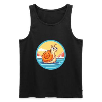 Schnecke Aquarell Cartoon Kawaii Clipart Tier - Männer Premium Bio Tank Top - Schwarz - Vorne - AI Model Male 178 light (178cm)