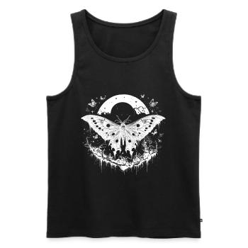 Mystische Motte mit magischem Mustern - Männer Premium Bio Tank Top - Schwarz - Vorne - Michal (187cm)