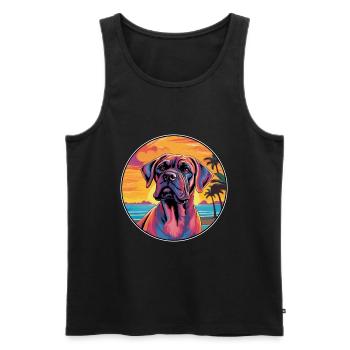 Alpine Mastiff Dog Breed Colorful Cartoon Watercol - Men's Premium Organic Tank Top - black - Front - Michal (187cm)