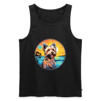 Australian Silky Terrier Hunderasse Buntes Cartoo - Männer Premium Bio Tank Top - Schwarz - Vorne - Michal (187cm)