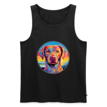 Alano Español Hunderasse Bunt Karikatur Watercolo - Männer Premium Bio Tank Top - Schwarz - Vorne - AI Model Male 178 light (178cm)