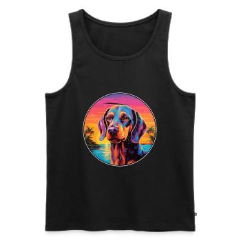 Amerikanischer Wasserhund Hunderasse Bunte Karikatur Wat - Männer Premium Bio Tank Top - Schwarz - Vorne - Michal (187cm)