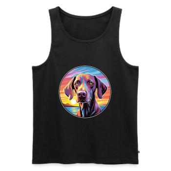 Ariege Pointer Dog Breed Colorful Cartoon Watercol - Men's Premium Organic Tank Top - black - Front - Michal (187cm)