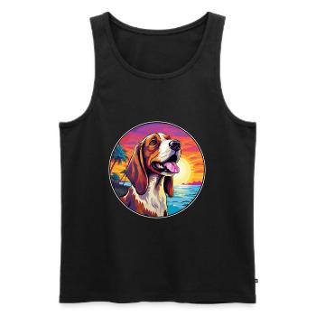Artois Hund Rasse Bunte Karikatur Aquarell - Männer Premium Bio Tank Top - Schwarz - Vorne - Michal (187cm)