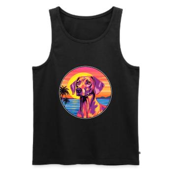 Andalusischer Jagdhund Rasse Bunte Karikatur Wasserc - Männer Premium Bio Tank Top - Schwarz - Vorne - Michal (187cm)
