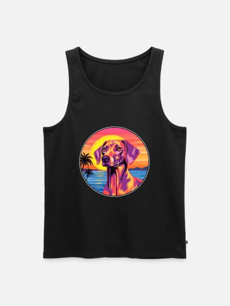 Andalusian Hound Dog Breed Colorful Cartoon Waterc - Men's Premium Organic Tank Top - black