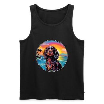 American Water Spaniel Hunderasse Bunte Karikatur - Männer Premium Bio Tank Top - Schwarz - Vorne - Michal (187cm)