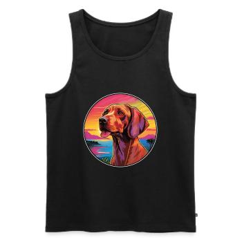 Bavarian Mountain Hound Dog Breed Colorful Cartoon - Men's Premium Organic Tank Top - black - Front - Michal (187cm)