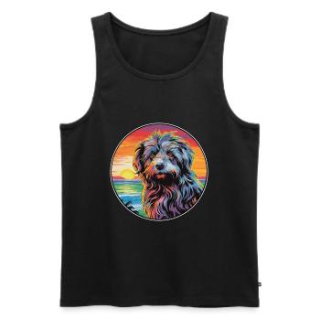Bergamasco Schäferhund Rasse Bunte Karikatur Wat - Männer Premium Bio Tank Top - Schwarz - Vorne - Michal (187cm)