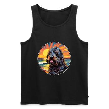 Race de chien Terrier russe noir Dessin animé coloré W - Débardeur bio Premium Homme - noir - Devant - Michal (187cm)
