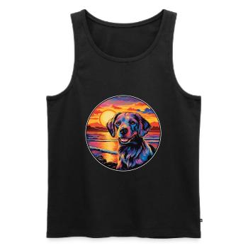 Billy Dog Breed Aquarelle de dessin animé coloré - Débardeur bio Premium Homme - noir - Devant - Michal (187cm)