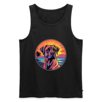 Boerboel Dog Breed Colorful Cartoon Watercolor - Men's Premium Organic Tank Top - black - Front - Michal (187cm)