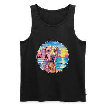 Braque Saint Germain Hunderasse Bunte Karikatur Wa - Männer Premium Bio Tank Top - Schwarz - Vorne - AI Model Male 178 light (178cm)