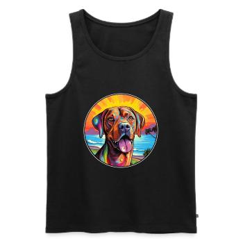 Mastiff brésilien race de chien coloré dessin animé eau - Débardeur bio Premium Homme - noir - Devant - Michal (187cm)