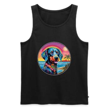 Cao de Gado Transmontano Hunderasse Buntes Cartoo - Männer Premium Bio Tank Top - Schwarz - Vorne - Michal (187cm)