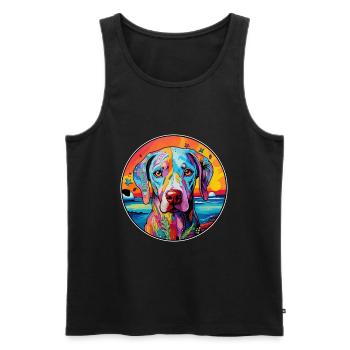 Braque Du Bourbonnais Race De Chien Coloré Cartoon W - Débardeur bio Premium Homme - noir - Devant - Michal (187cm)