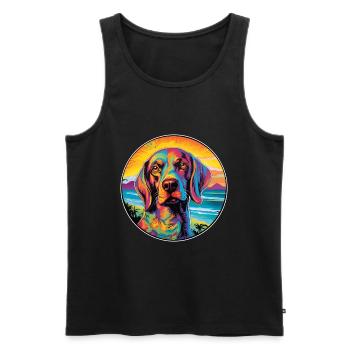 Canarian Warren Hound chien race coloré dessin animé W - Débardeur bio Premium Homme - noir - Devant - Michal (187cm)