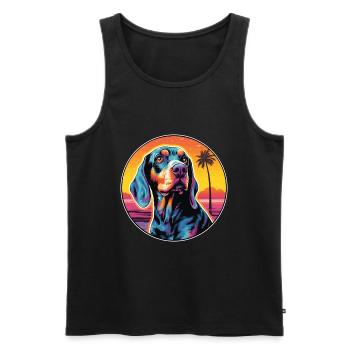 Bluetick Coonhound Dog Breed Colorful Cartoon Wate - Men's Premium Organic Tank Top - black - Front - AI Model Male 178 light (178cm)