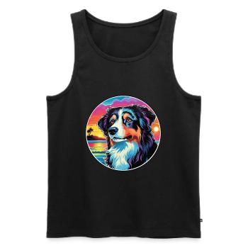 Carpathian Shepherd Dog Breed Colorful Cartoon Wat - Men's Premium Organic Tank Top - black - Front - AI Model Male 178 light (178cm)