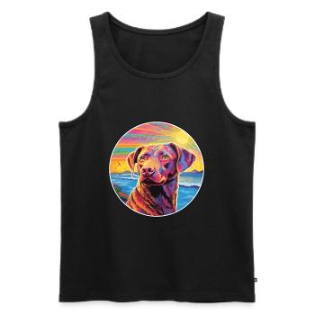 Chesapeake Bay Retriever Hund Rasse Bunt Cartoo - Männer Premium Bio Tank Top - Schwarz - Vorne - Michal (187cm)