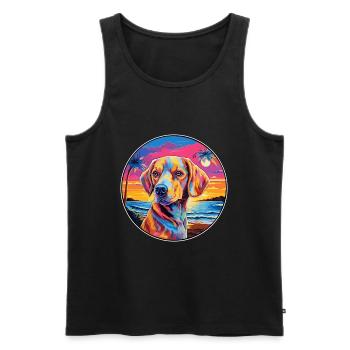 Chien Francais Dog Breed Colorful Cartoon Watercol - Men's Premium Organic Tank Top - black - Front - Michal (187cm)