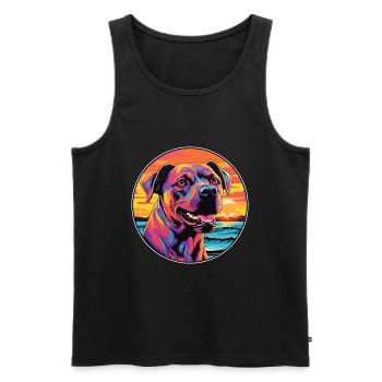 Cordoba Chien De Combat Race Coloré Cartoon Waterc - Débardeur bio Premium Homme - noir - Devant - AI Model Male 178 light (178cm)