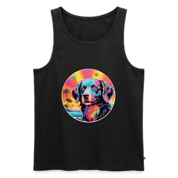 Drever Hunderasse Buntes Karikatur-Aquarell - Männer Premium Bio Tank Top - Schwarz - Vorne - Michal (187cm)