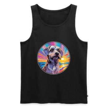 Cesky Terrier Hunderasse Bunte Karikatur Watercolo - Männer Premium Bio Tank Top - Schwarz - Vorne - Michal (187cm)