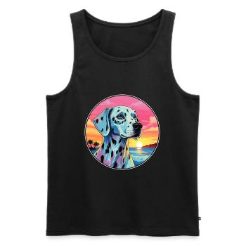Dalmatinische Hunderasse buntes Karikatur-Aquarell - Männer Premium Bio Tank Top - Schwarz - Vorne - AI Model Male 178 light (178cm)