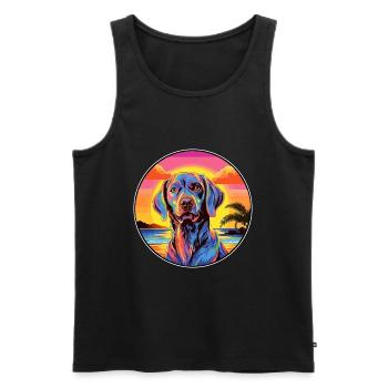 Deutsche Bracke Hunderasse Bunte Karikatur Waterco - Männer Premium Bio Tank Top - Schwarz - Vorne - AI Model Male 178 light (178cm)