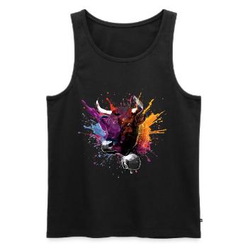 Eringenkühe, Eringer - Männer Premium Bio Tank Top - Schwarz - Vorne - AI Model Male 178 light (178cm)