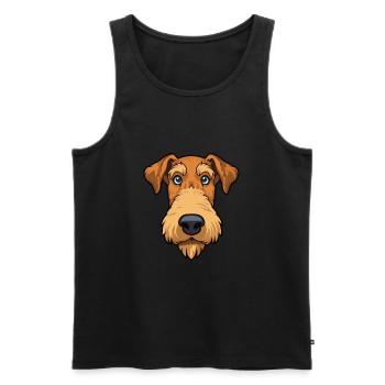 Airedale Terrier chien race Cartoon Kawaii Illustra - Débardeur bio Premium Homme - noir - Devant - Michal (187cm)