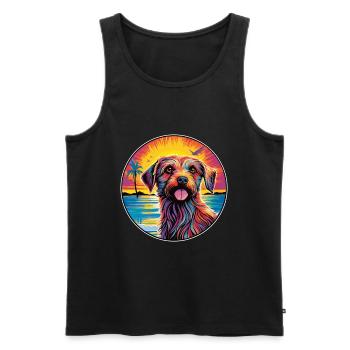 Dutch Smoushond Dog Breed Colorful Cartoon Waterco - Men's Premium Organic Tank Top - black - Front - Michal (187cm)