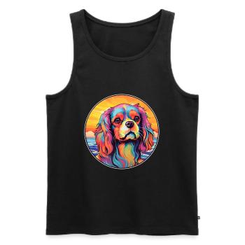Englisch Spielzeug Spaniel Hund Rasse Bunte Karikatur Wat - Männer Premium Bio Tank Top - Schwarz - Vorne - Michal (187cm)