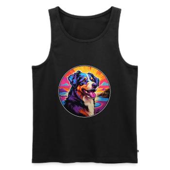Estrela Mountain Dog Breed Colorful Cartoon Waterc - Men's Premium Organic Tank Top - black - Front - Michal (187cm)