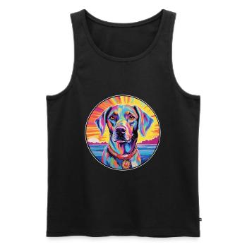 Gascon Saintongeois Race De Chien Coloré Cartoon Wat - Débardeur bio Premium Homme - noir - Devant - Michal (187cm)