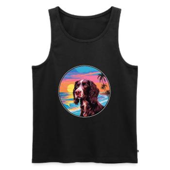 Deutsch Langhaar Vorstehhund Rasse bunt Carto - Männer Premium Bio Tank Top - Schwarz - Vorne - Michal (187cm)
