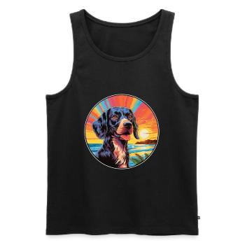 Frison Pointage Chien Race Coloré Cartoon Waterc - Débardeur bio Premium Homme - noir - Devant - Michal (187cm)