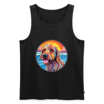 Griffon Fauve De Bretagne Race De Chien Coloré Carto - Débardeur bio Premium Homme - noir - Devant - Michal (187cm)